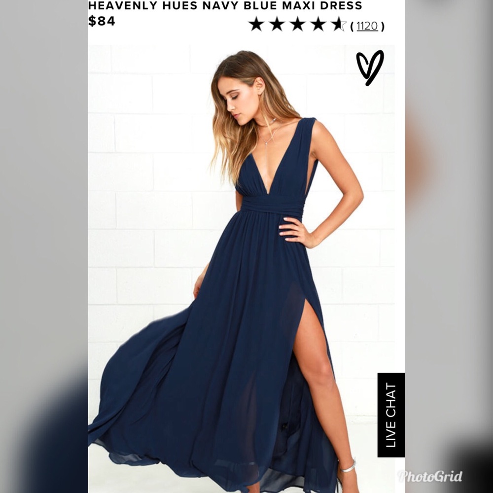 Lulus navy blue maxi formal dress